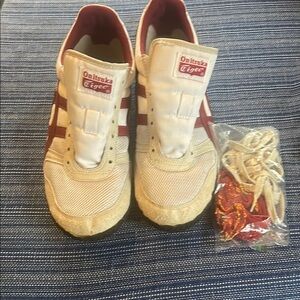 Onitsuka Tiger White and Red Sneakers